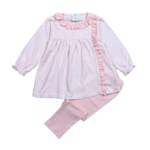 Baby Loren Pink Plaid Pima Pant Set