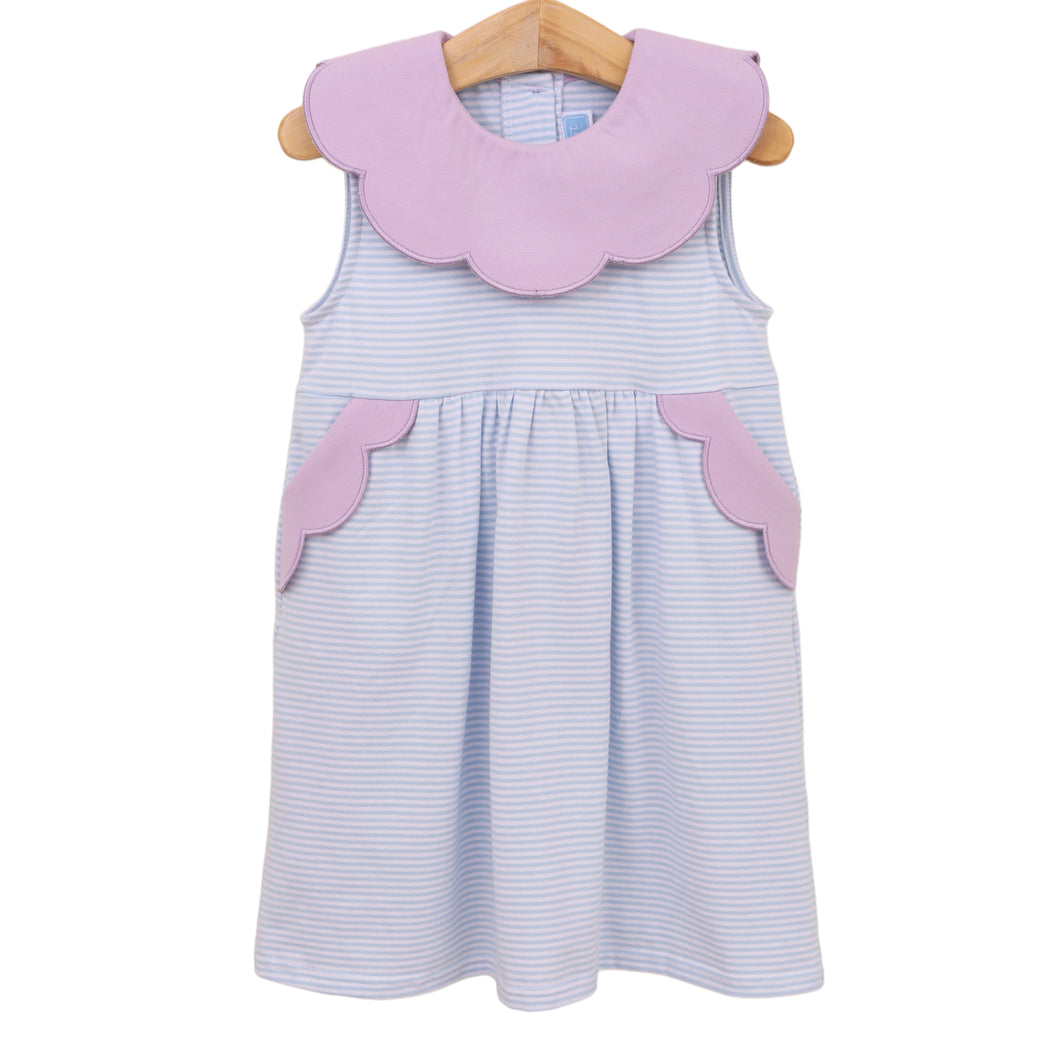 Trotter Street Light Blue/Lavender Stripe Penelope Dress