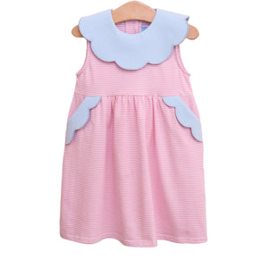 Trotter Street Girls Light Pink Stripe Penelope Dress