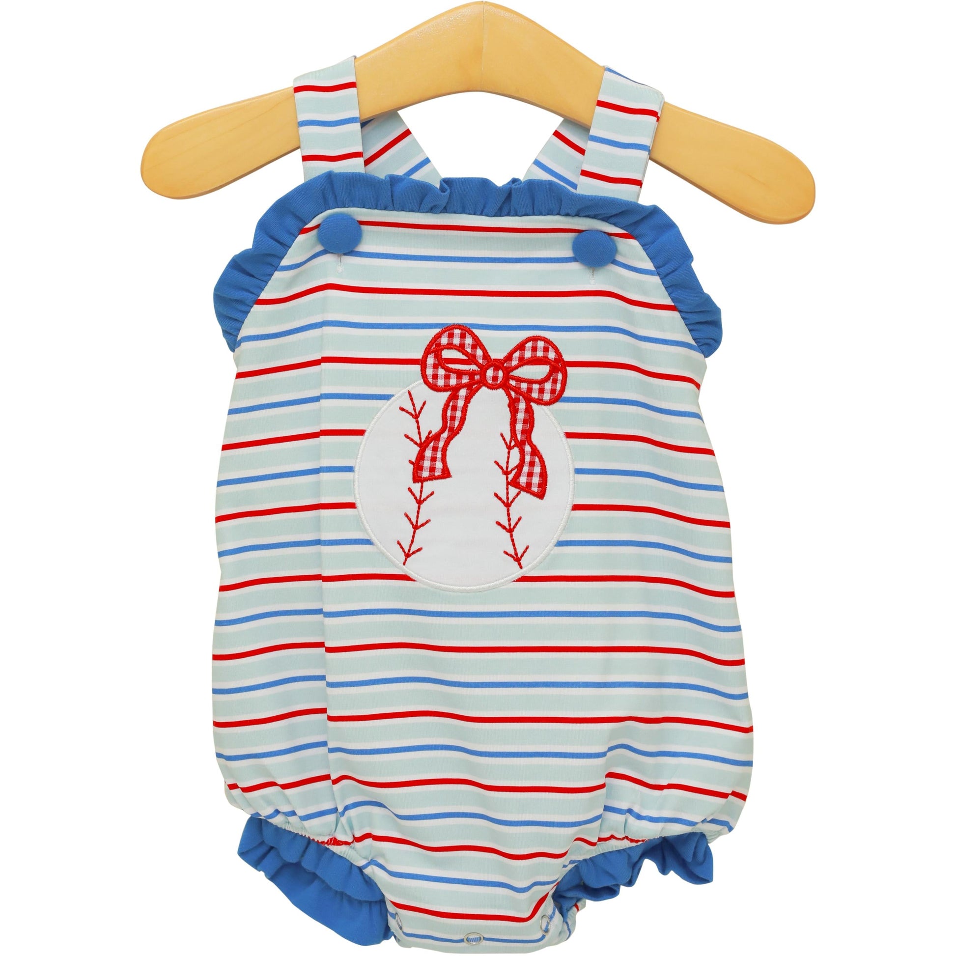 Trotter Street Girls Play Ball Ruffle Sunsuit