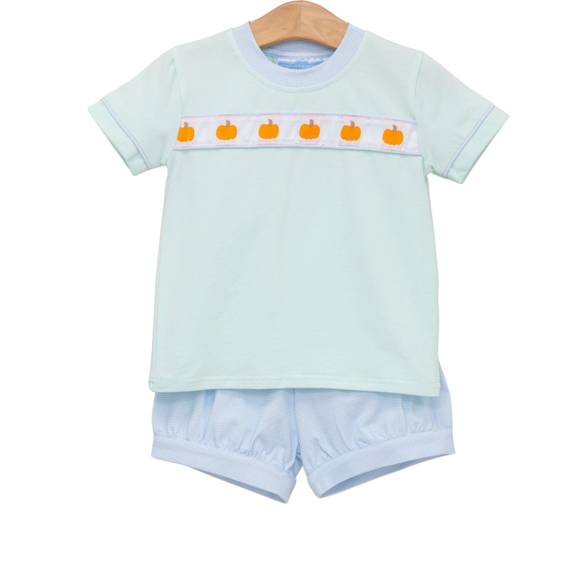 Trotter Street Boys Pumpkin Rowe Banded Short Set
