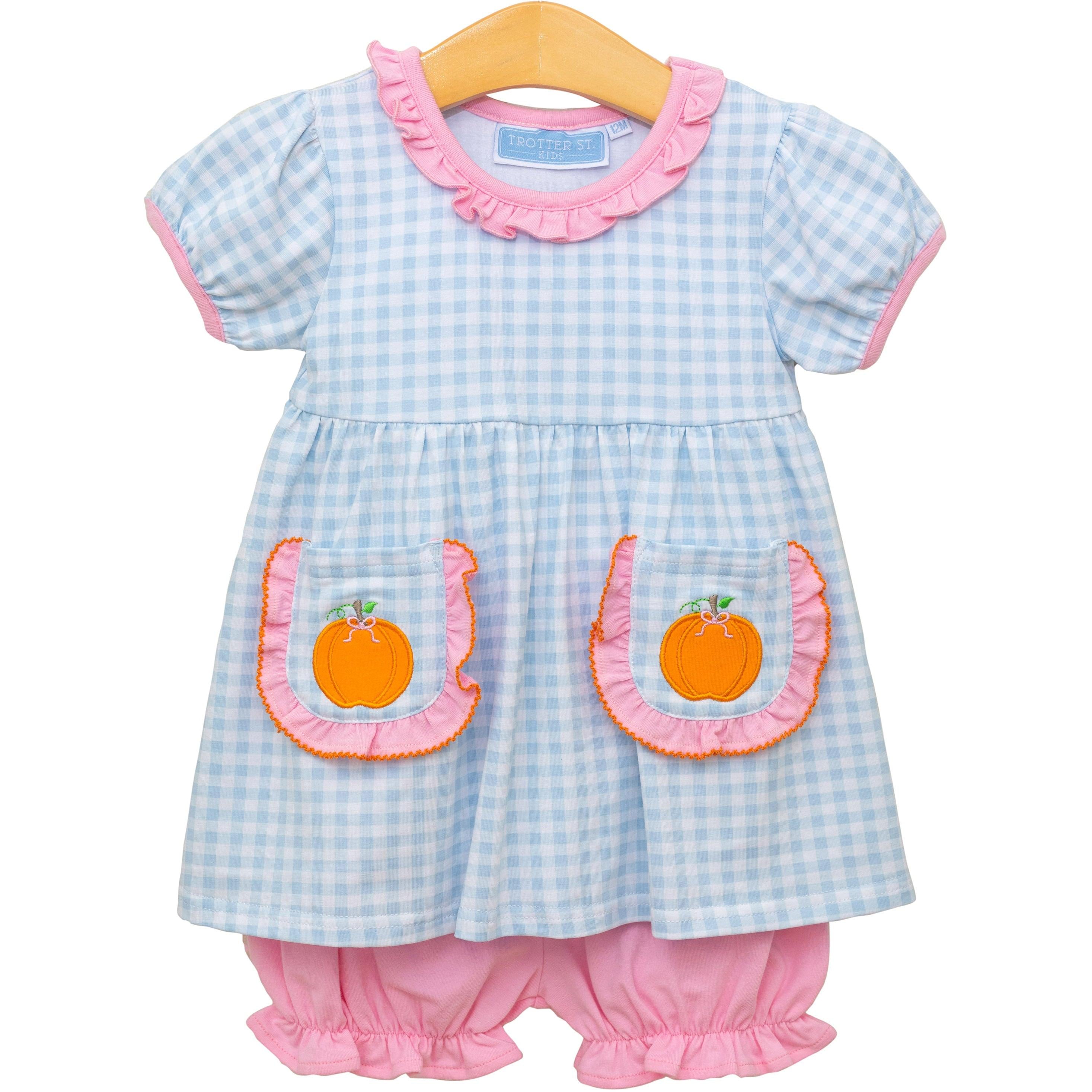 Trotter Street Girls SS Pumpkin Bloomer Set