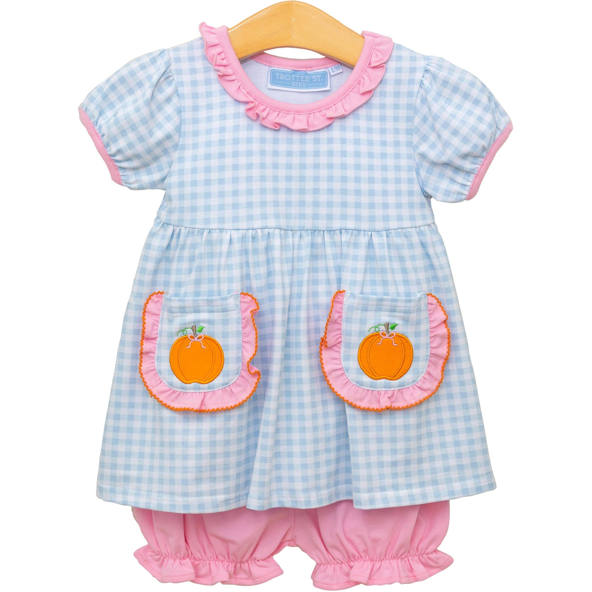 Trotter Street Girls SS Pumpkin Bloomer Set