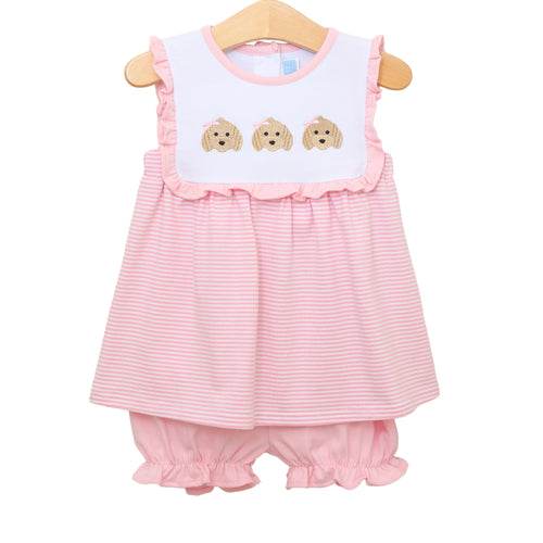 Trotter Street Girls Puppy Trio Bloomer Set