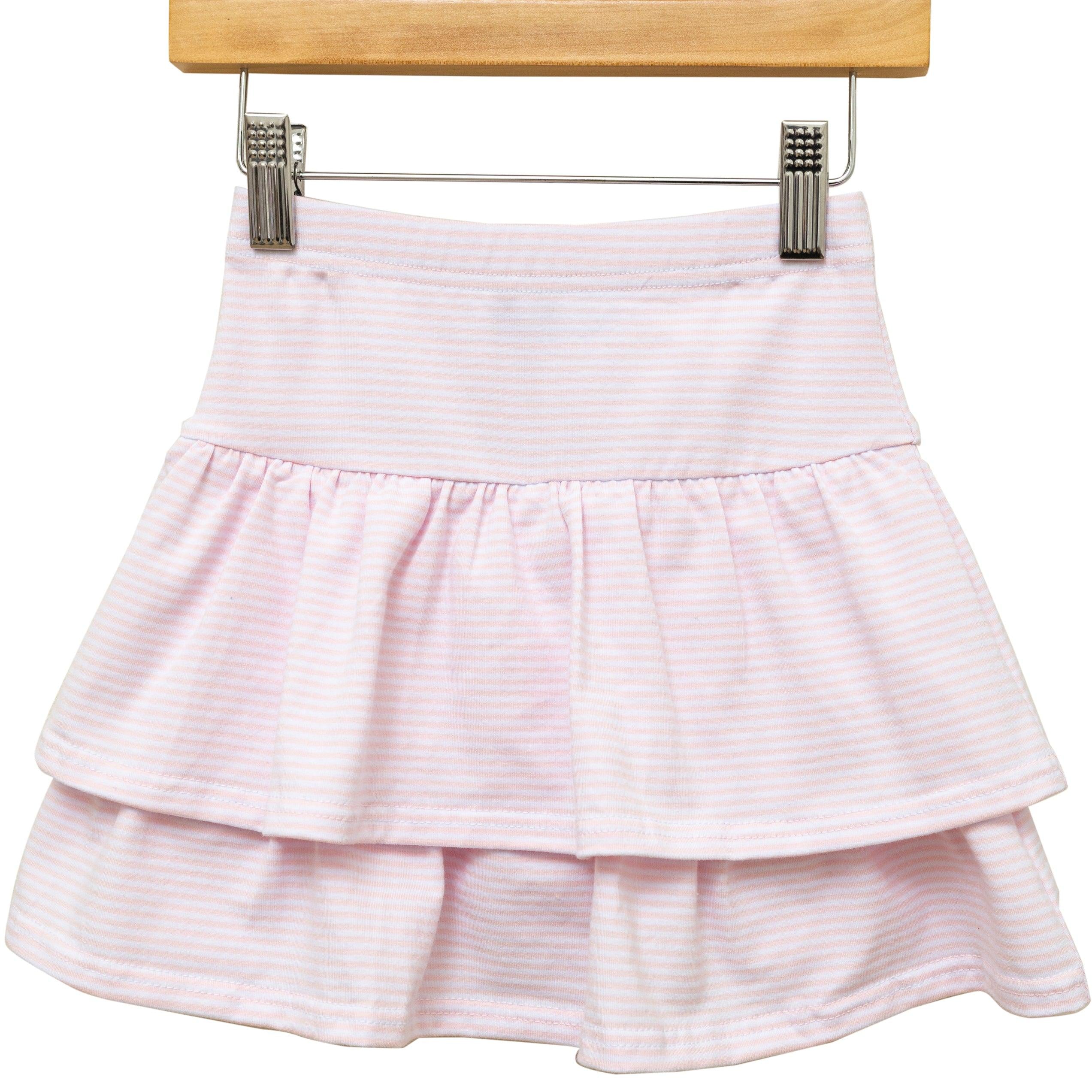 Trotter Street Girls Light Pink Stripe Rosemary Skort