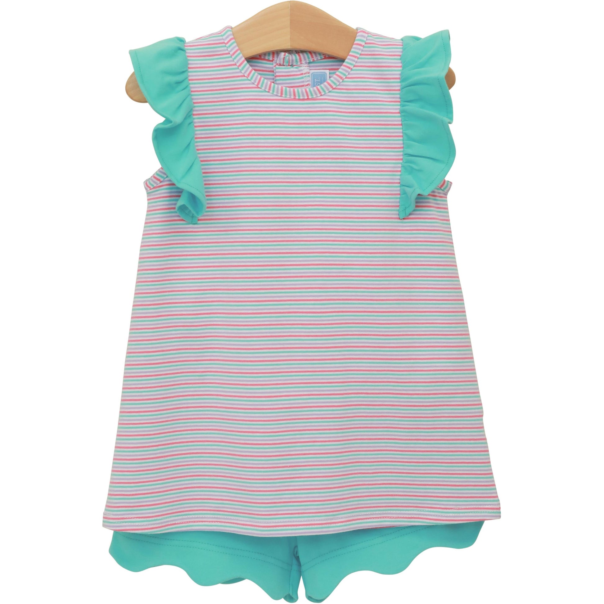 Trotter Street Girls Ruby Short Set-Multi Stripe