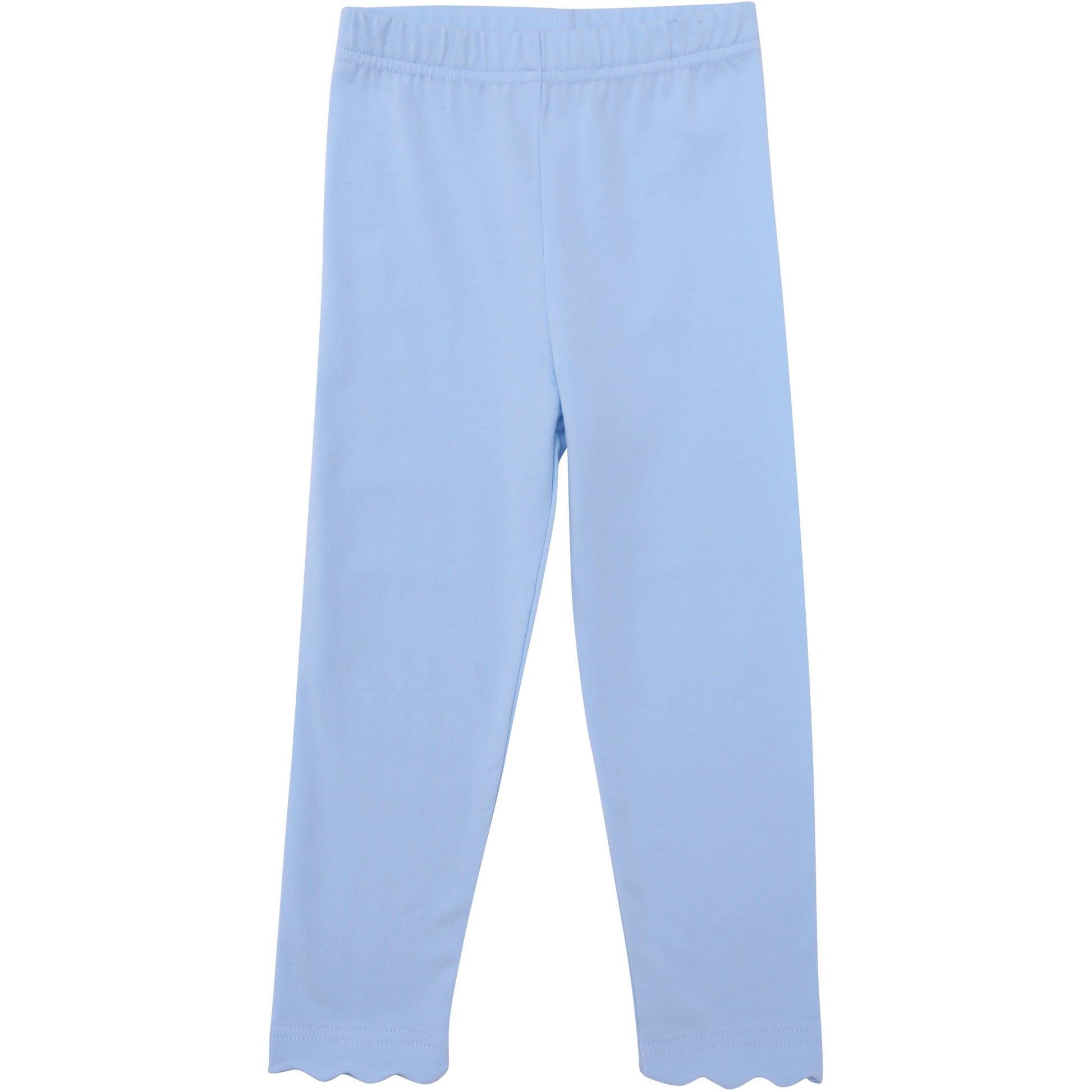 Trotter Street Girls Scalloped Leggings -Available in Light Blue and Light Pink
