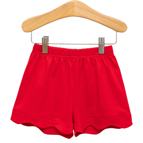 Trotter Street Girls Red Scallop Short