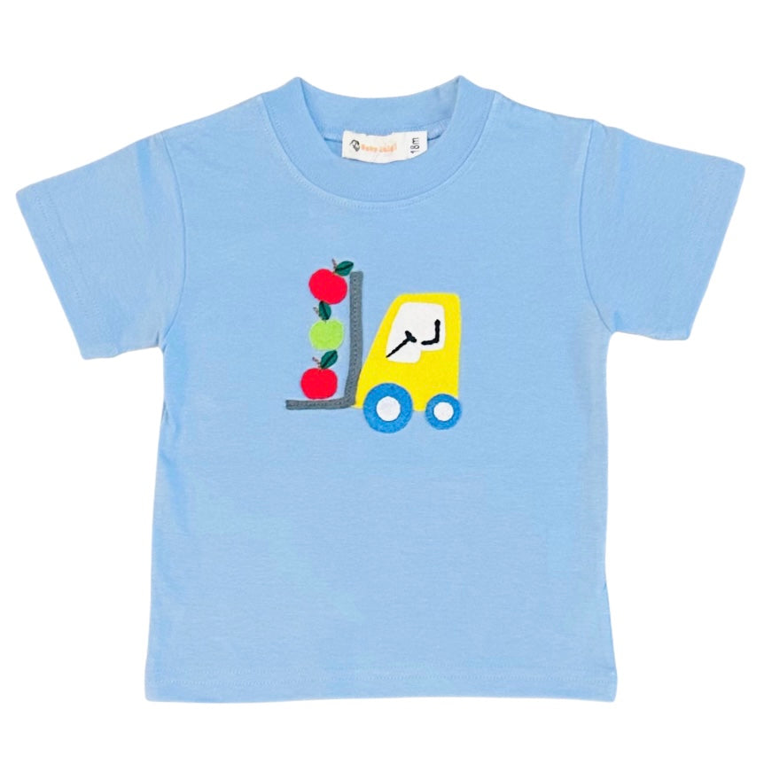 Luigi Boys Short Sleeve Boys Shirt with Apple Applique