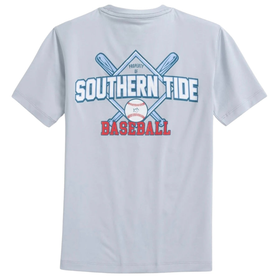 Southern Tide Boys Slate Grey Performance Baseball Diamond Tee