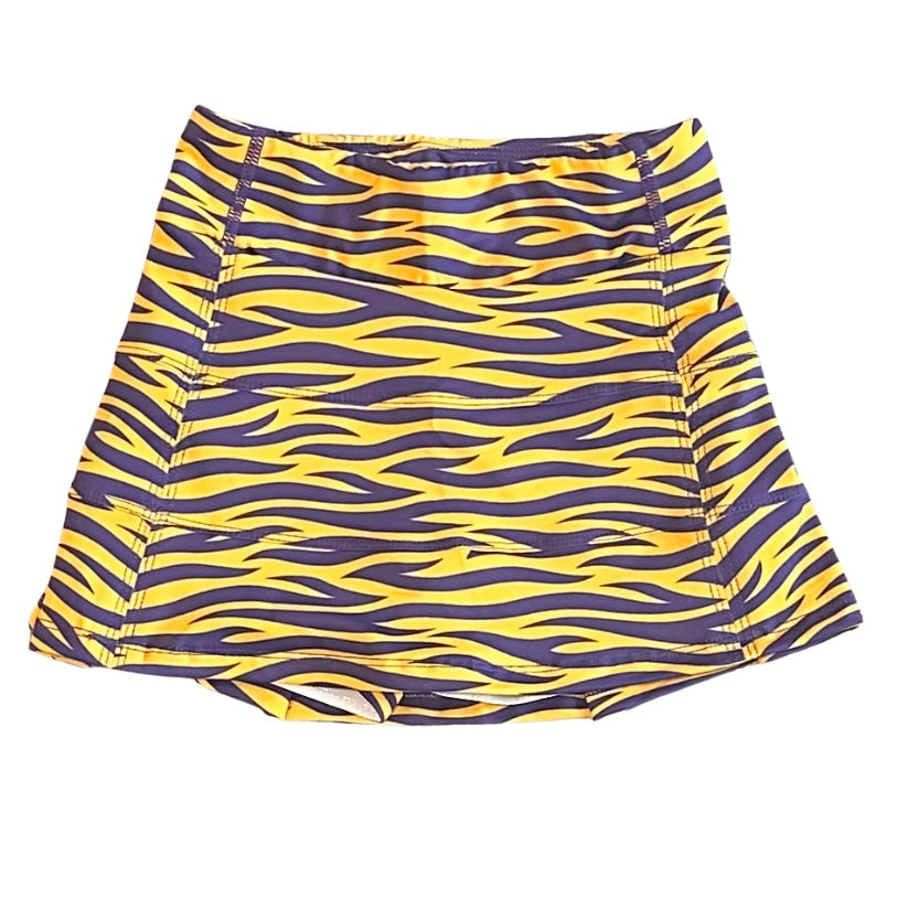Belle Cher Girls Tiger Striped Tennis Skort