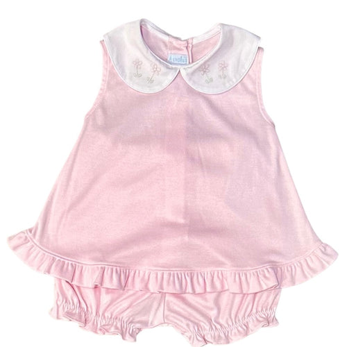 Auraluz Girls Pink Flowers Bloomer Set