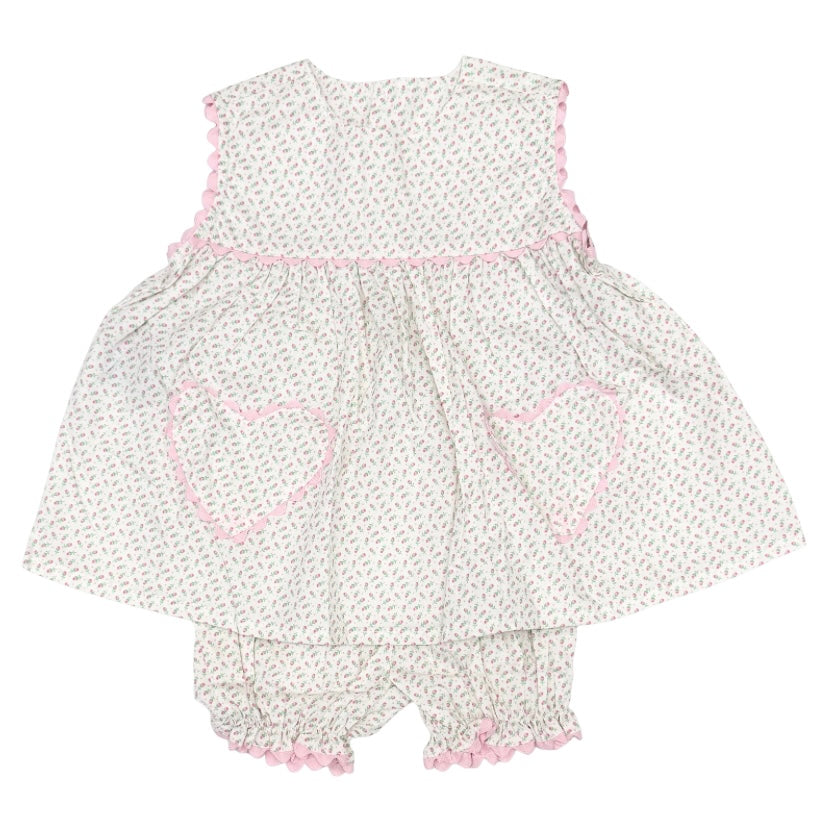 Baby Sen Girls Pink Flower Kyle Bloomer Set
