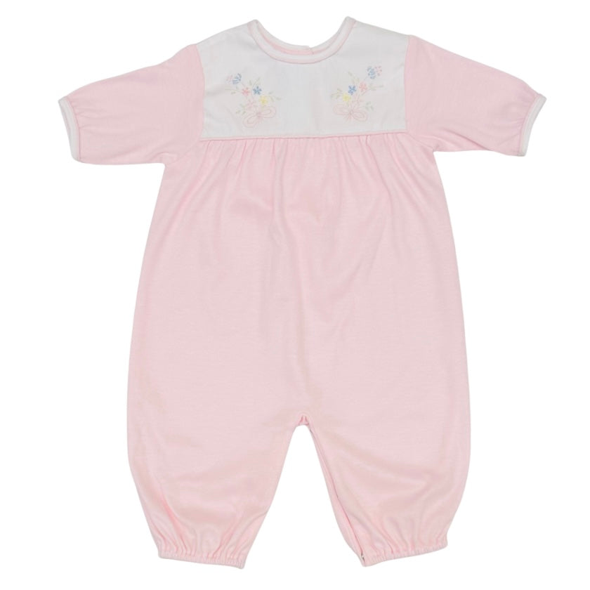 Auraluz Girls LS Pink Converter with Bow Shadow Stitching