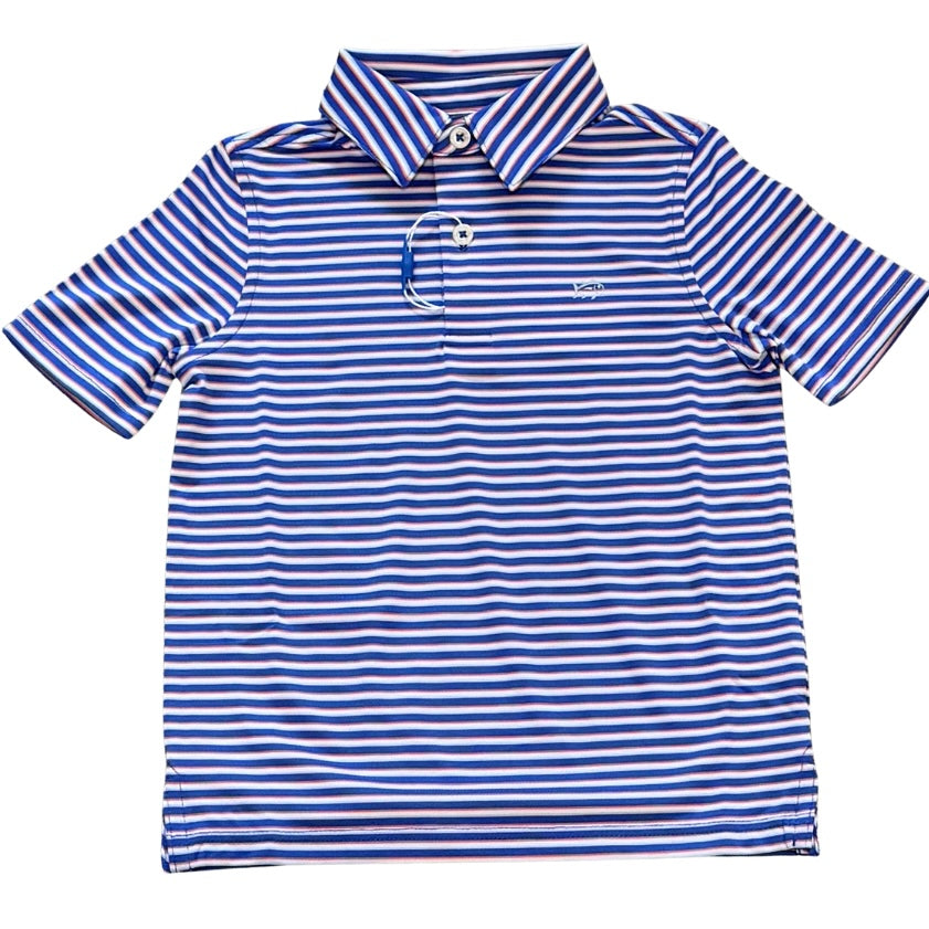 Southern Tide Boys Dazzling Blue Driver Caravel Striped Polo