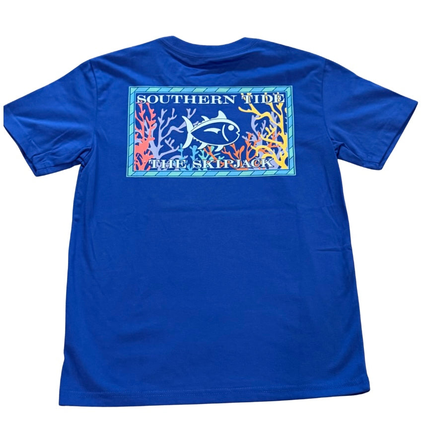 Southern Tide Boys Dazzling Blue Among The Reef Tee