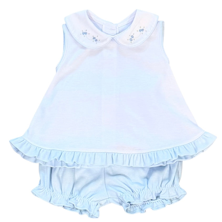 Auraluz Girls Blue and White Bloomer Set
