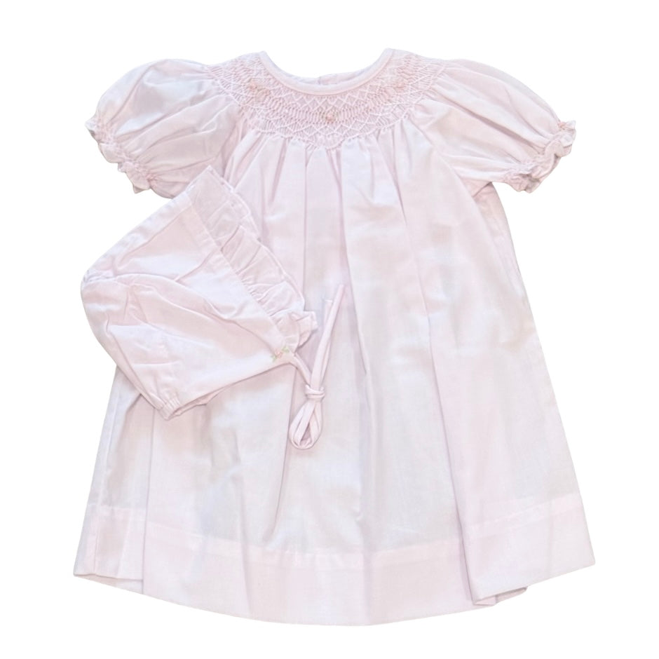 Petit Ami Girls Smocked Pink Day Gown