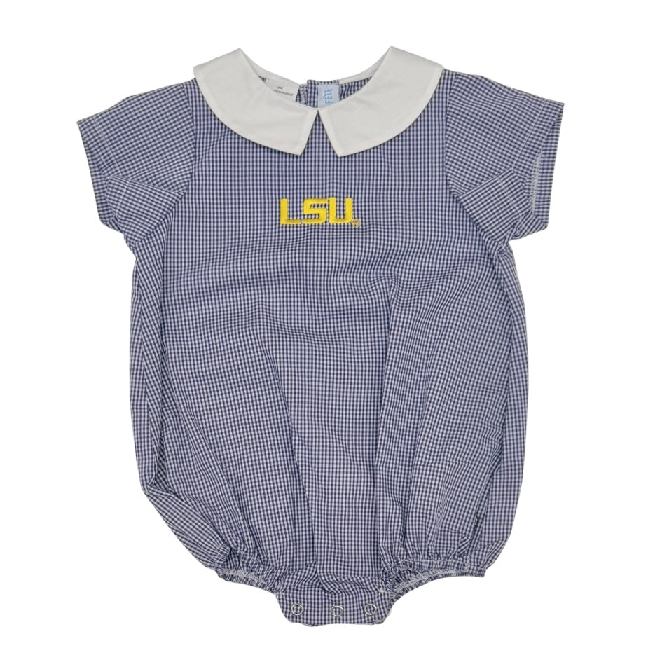 Vive La Fete Boys LSU Purple Gingham Bubble