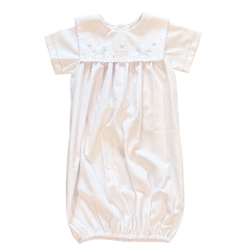 Auraluz Boys Saque with Rocking Horse Shadow Stitch Embroidery