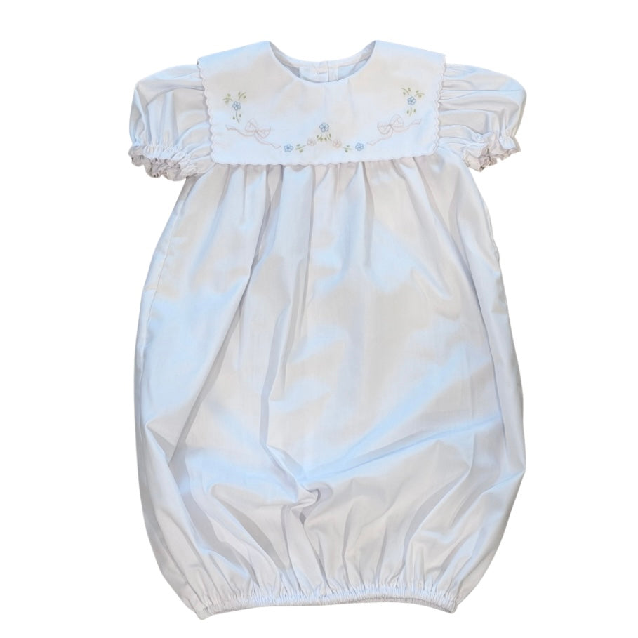 Auraluz Girls Saque with Shadow Stitch Embroidery