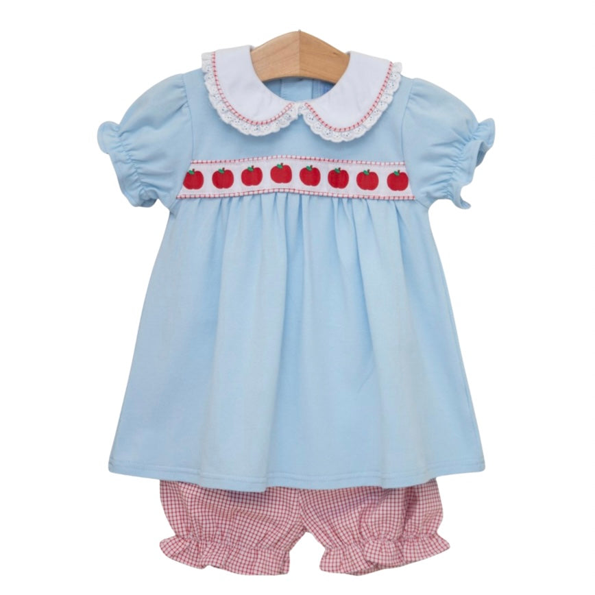 Trotter Street Girls Apple Ribbon Bloomer Set