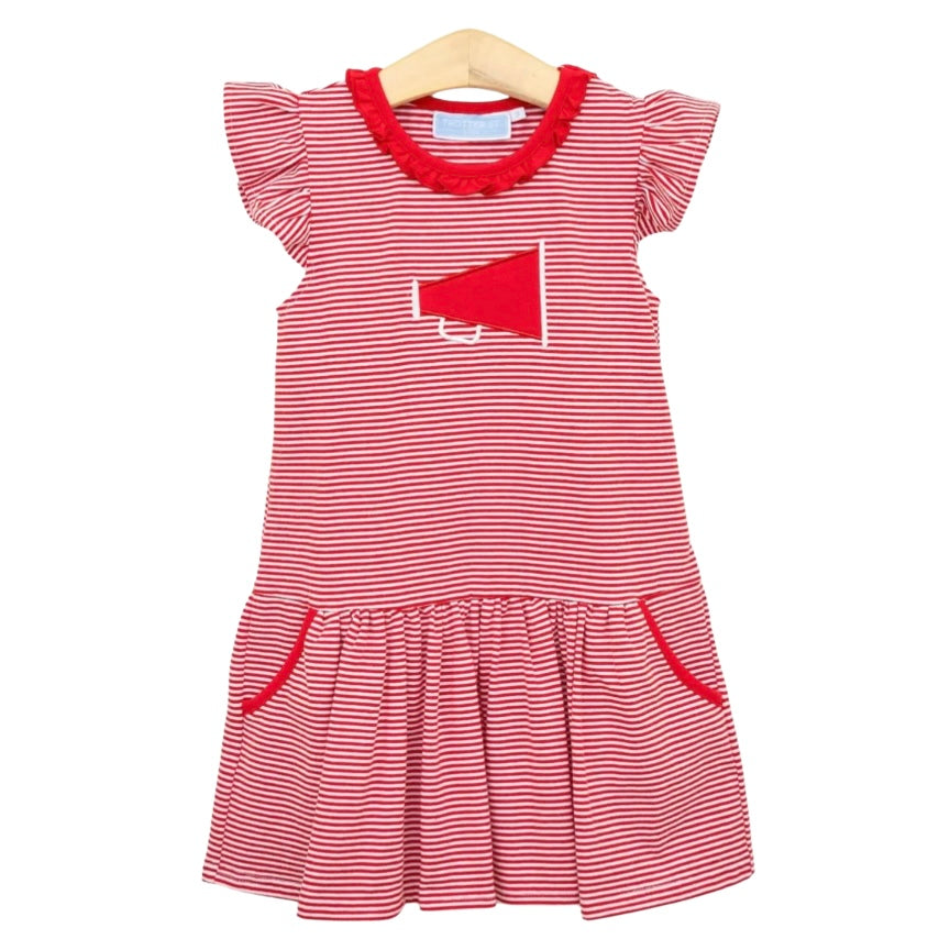 Trotter Street Girls Megaphone Dress-Red