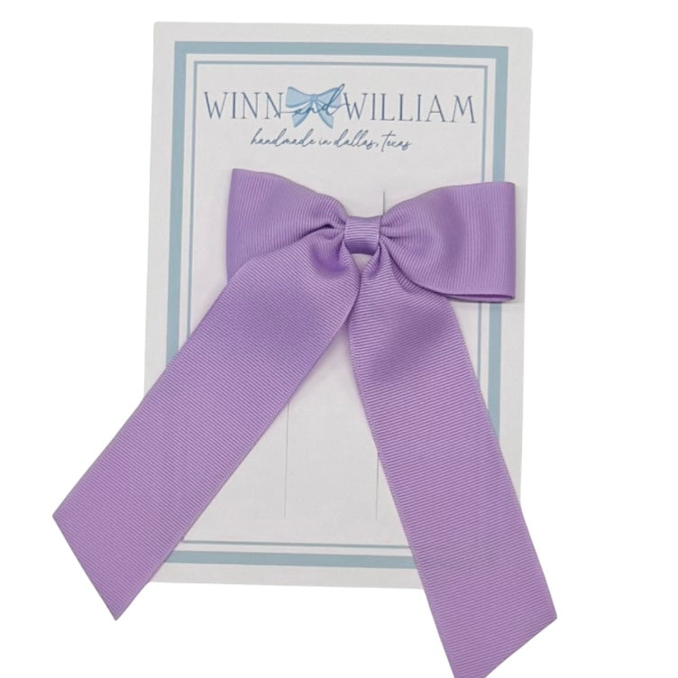 Winn and WIlliam Hair Bow-Long Tail Lavender