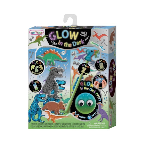 Hot Focus Glow in the Dark Dinosaur Slime Art