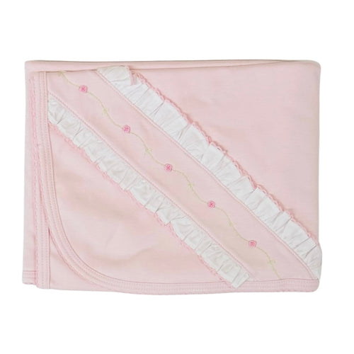 Baby Threads Pink Rose Vine Blanket