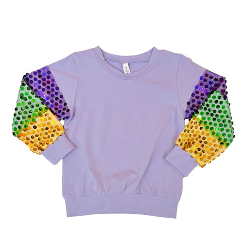 M. L. Kids Lavender Mardi Gras Shirt
