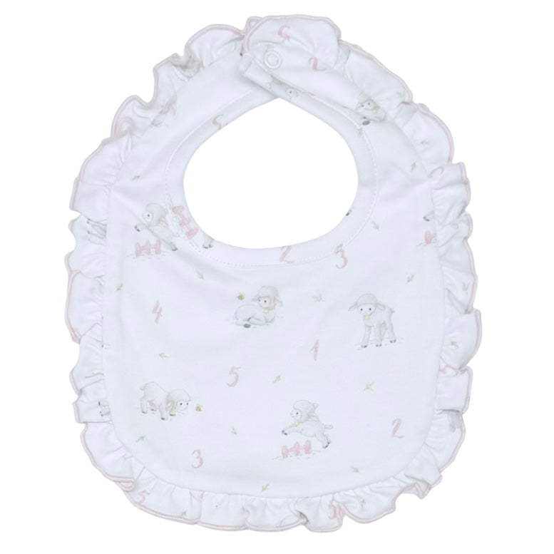 Baby Club Chic Counting Sheep Pink Printed Bib
