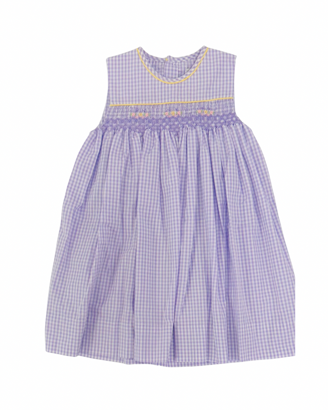 Petit Ami Lavender Smocked GIngham Dress