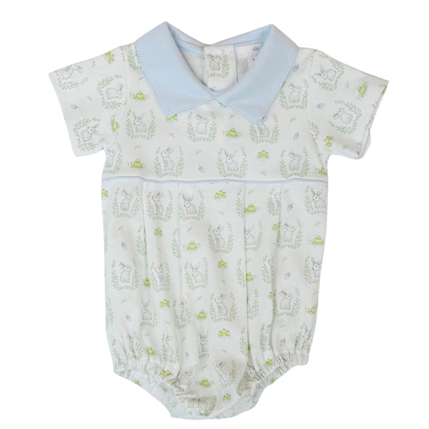 Baby Loren Boys Blue Bunnies Pima Bubble