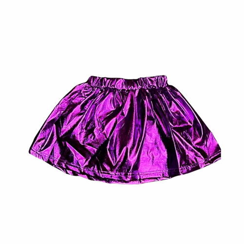 Belle Cher Girls Purple Metallic Skort