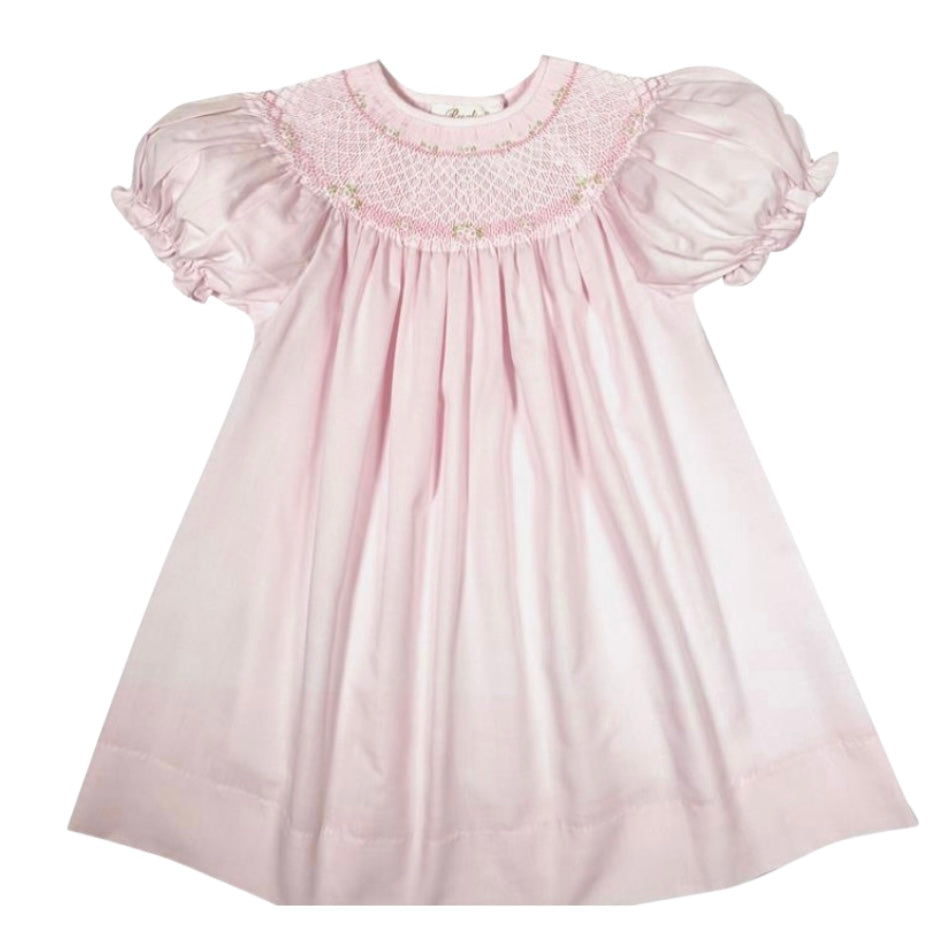 Rosalina Bishop Bullion Rose Smocked Dress