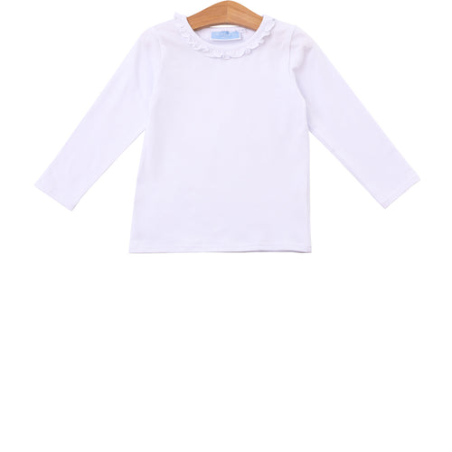 Trotter Street Girls Vera White Ruffle Top