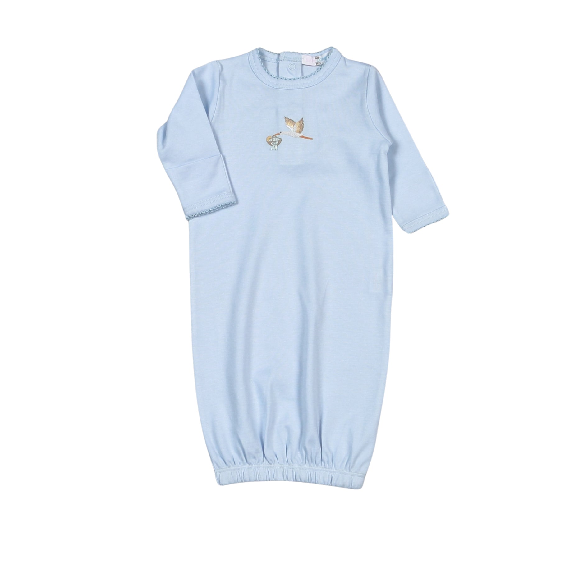 Baby Loren Boys Blue Welcome Baby Hand Embroidered Gown
