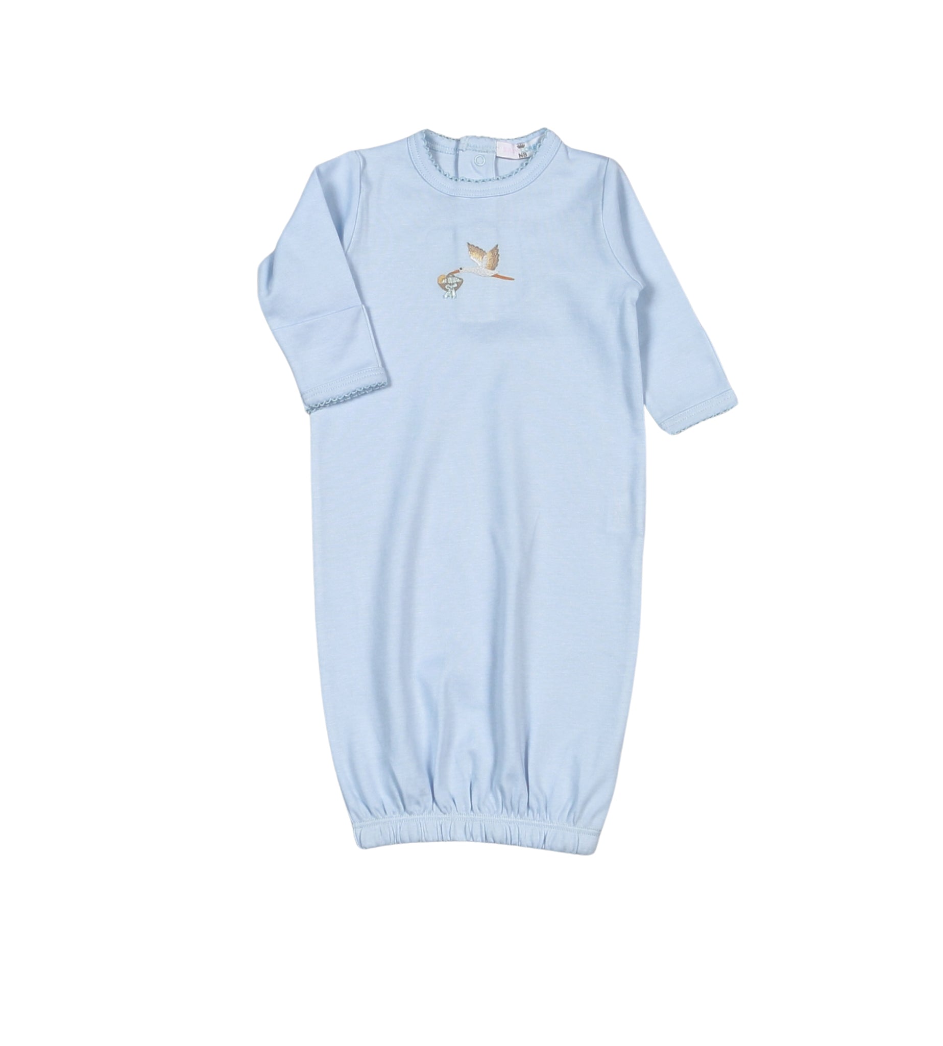 Baby Loren Boys Blue Welcome Baby Hand Embroidered Gown