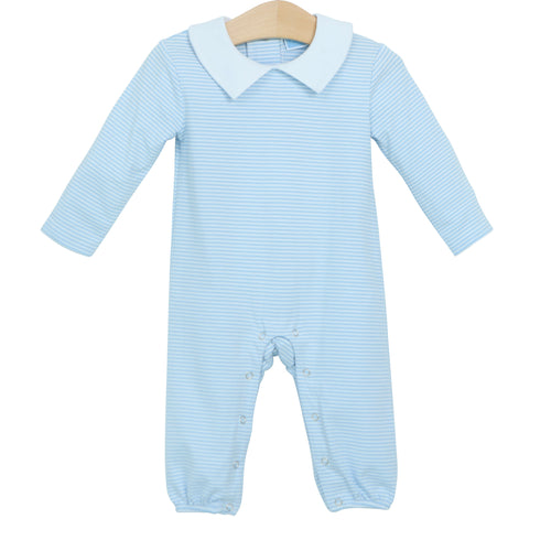 Trotter Street Boys Light Blue Stripe William Romper