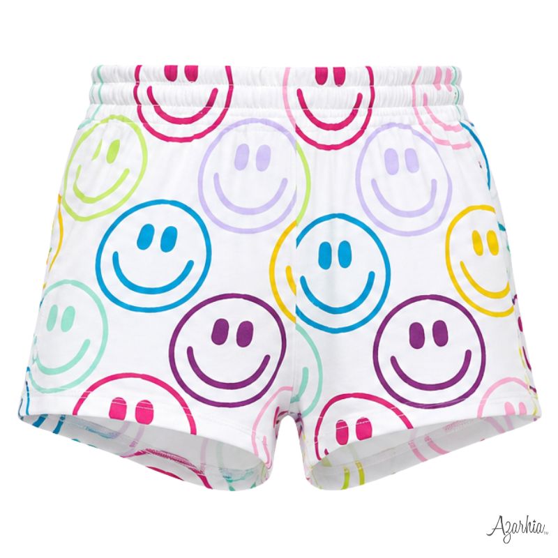 Azarhia Girls Bright Smiley Faces Charlotte Shorts