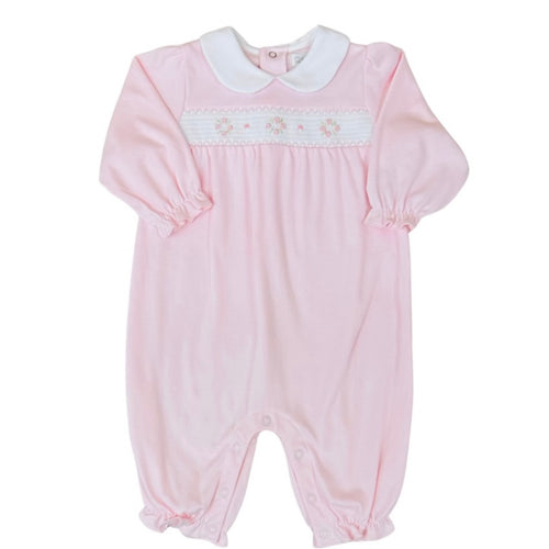 Petit Ami Girls Pink Knit Smocked Longall