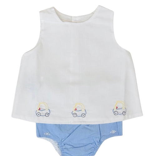 Baby Sen Diaper Set with Car Embroidery