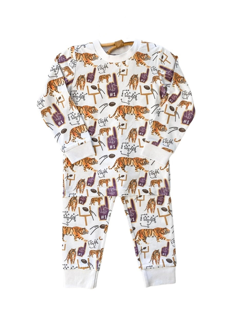 Velvet Fawn Tiger Baby Two Piece Jammie Set
