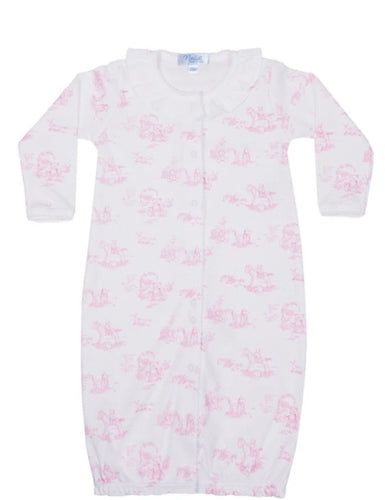Nella Pima Pink Toile Baby Converter Gown