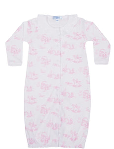 Nella Pima Pink Toile Baby Converter Gown