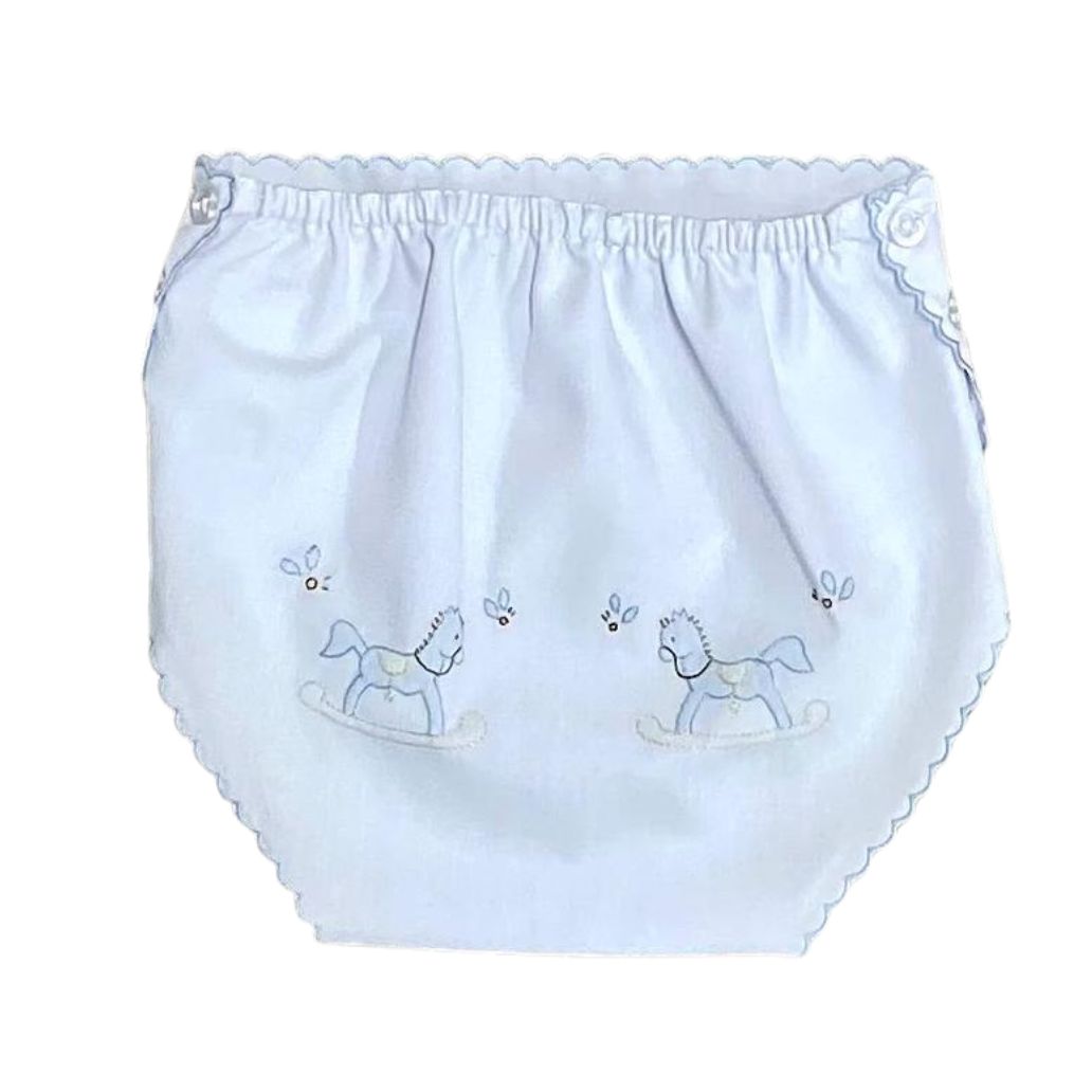 Auraluz Diaper Cover with Rocking Horse Shadow Embroidery