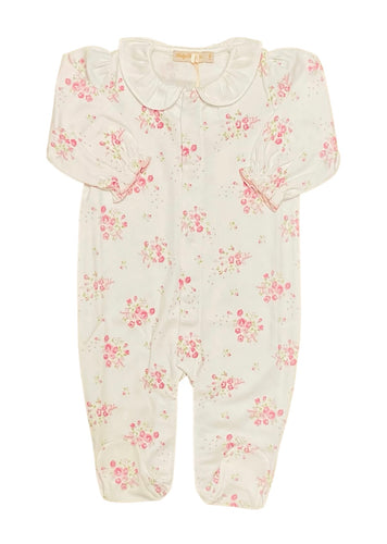 Baby Club Chic Bunch Of Roses Footie with Round Collar