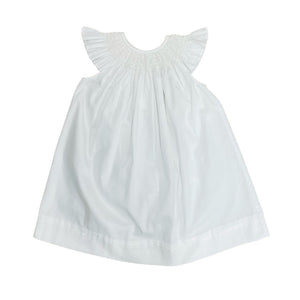 Vive La Fete Solid White Smocked Bishop Dress