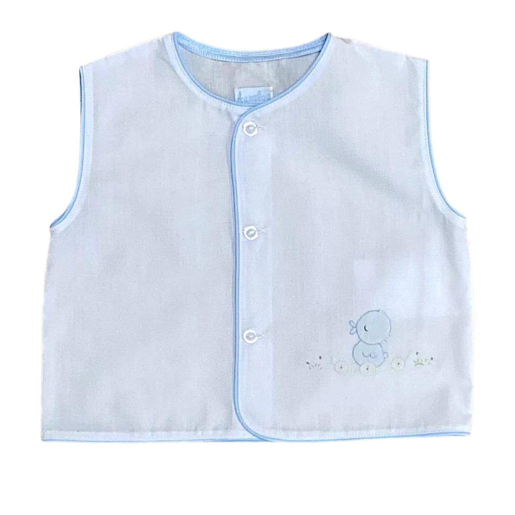 Auraluz Diaper Shirt with Baby Chick Shadow Embroidery